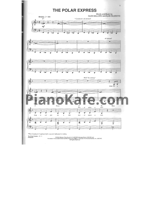 Ноты Polar Express (Книга нот) - PianoKafe.com