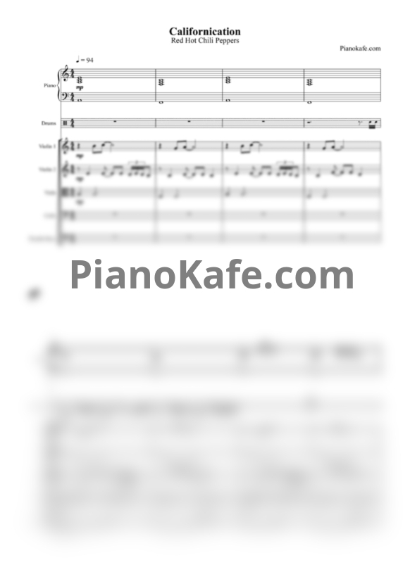 Ноты Red Hot Chili Peppers - Californication (Партитура и партии) - PianoKafe.com