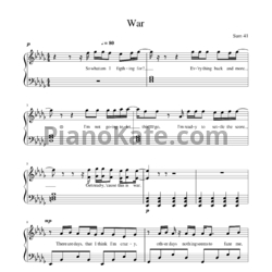Ноты Sum 41 - War - предпросмотр