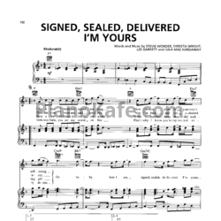 Ноты Stevie Wonder - Signed, sealed, delivered I'm yours