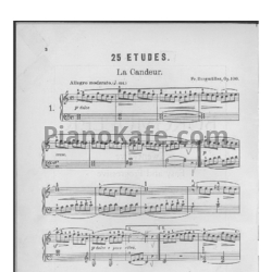 Ноты Фридрих Бургмюллер - Этюд La candeur (Op. 100, №1) - предпросмотр