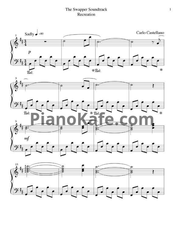 Ноты Carlo Castellano - Recreation - PianoKafe.com