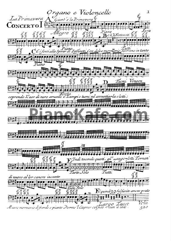 Ноты Антонио Вивальди - Времена года (Op. 8, партии инструментов) - PianoKafe.com