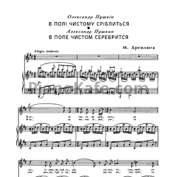 Ноты Н. Дремлюга - В поле чистом серебрится - предпросмотр