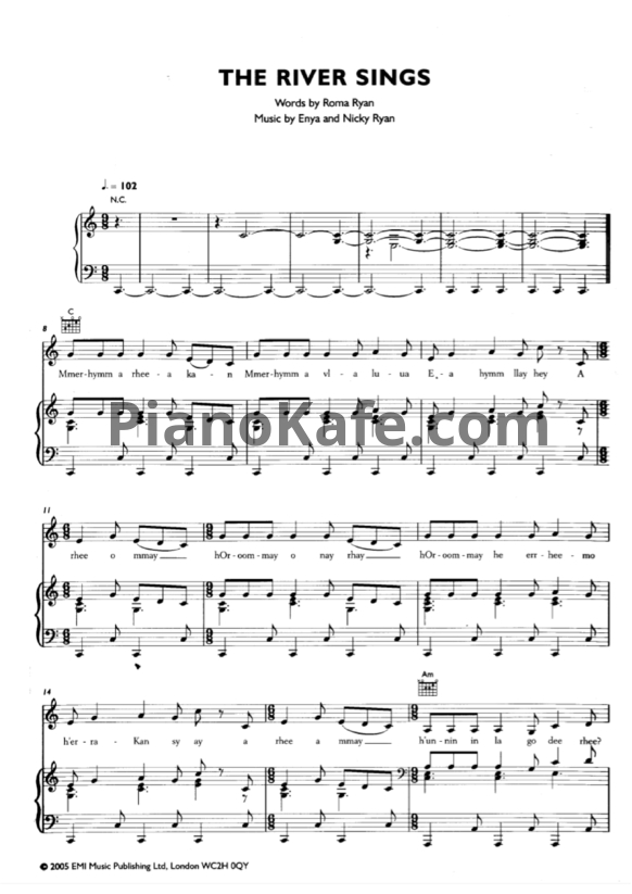 Ноты Enya - The river sings - PianoKafe.com