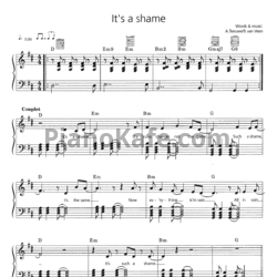 Ноты Anouk - It's a shame (Piano solo) - предпросмотр