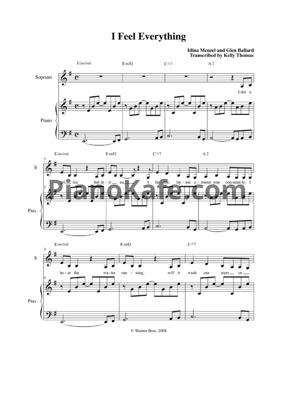 Ноты Idina Menzel - I Feel Everyrthing - PianoKafe.com