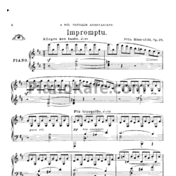 Ноты Феликс Блуменфельд - Экспромт (Op. 28) - предпросмотр