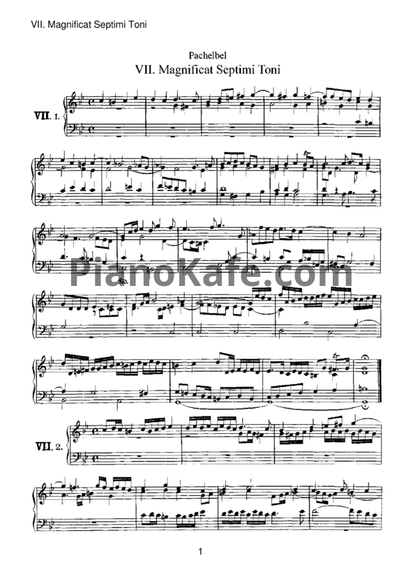 Ноты Иоганн Пахельбель - Фуга "Magnificat Septimi Toni" - PianoKafe.com