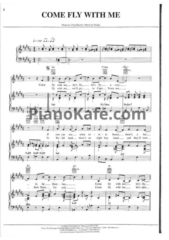Ноты Michael Buble - Come fly with me - PianoKafe.com