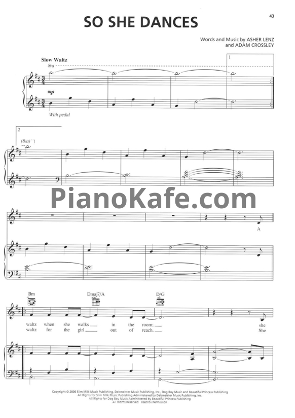 Ноты Josh Groban - So she dances - PianoKafe.com