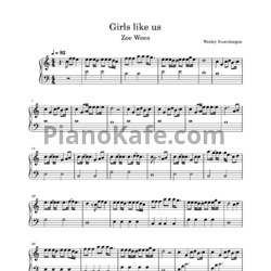 Ноты Zoe Wees - Girls like us - предпросмотр
