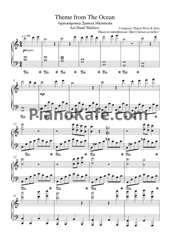 Ноты Digital Elvis & Zero - Theme from The Ocean - PianoKafe.com
