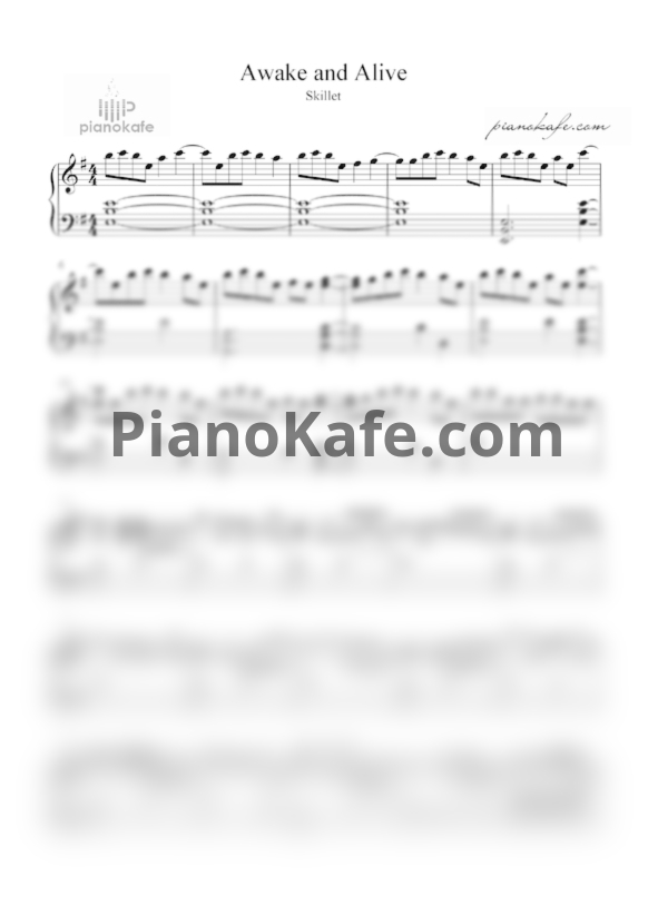 Ноты Skillet - Awake and alive (Версия 2) - PianoKafe.com