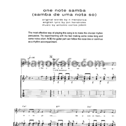 Ноты Antonio Carlos Jobim - One note samba (Voice and Guitar tabs) - предпросмотр
