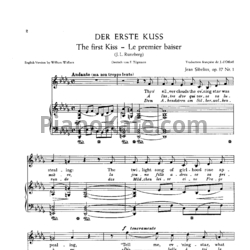 Ноты Ян Сибелиус - 5 песен для голоса и фортепиано (Op. 37) - предпросмотр