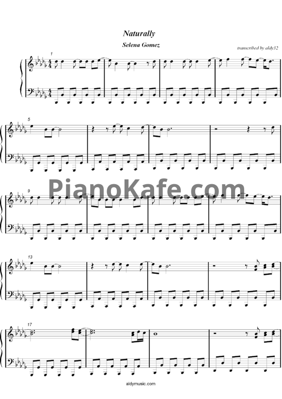 Ноты Selena Gomez - Naturally - PianoKafe.com