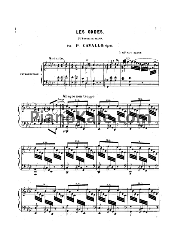 Ноты Peter Cavallo - Les ondes, Op. 28 - PianoKafe.com