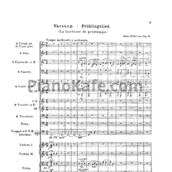 Ноты Ян Сибелиус - Симфоническая поэма "Весенняя песнь" (Op. 16, партитура) - предпросмотр