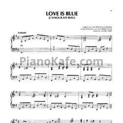 Ноты Richard Clayderman - Love is blue - предпросмотр