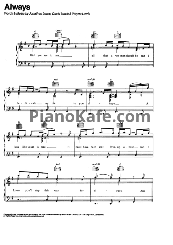 Ноты Atlantic Starr - Always - PianoKafe.com