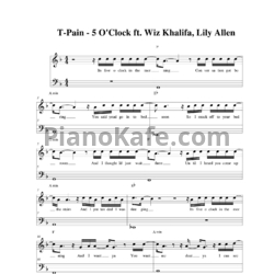 Ноты T-Pain ft. Wiz Khalifa, Lily Allen - 5 O'Clock  - предпросмотр