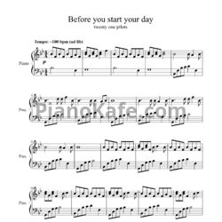 Ноты Twenty One Pilots - Before you start your day - предпросмотр