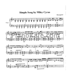 Ноты Miley Cyrus - Simple song - предпросмотр