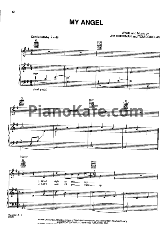 Ноты Jim Brickman - My angel - PianoKafe.com