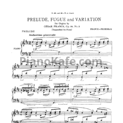 Ноты Сезар Франк - Прелюдия, фуга и ыариация (Оp.18). Транскрипция И. Фридмана - предпросмотр