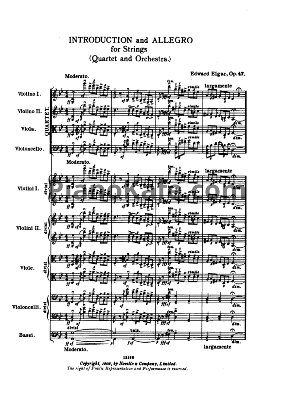 Ноты Эдуард Элгар - Интродукция и аллегро для струнных (Op. 47) - PianoKafe.com