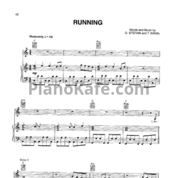 Ноты No Doubt - Running - предпросмотр