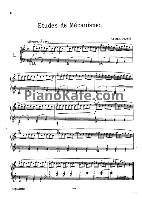 Ноты Карл Черни - Этюды (Op. 849) - PianoKafe.com