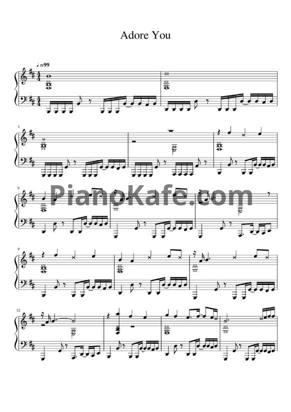 Ноты Harry Styles - Adore you - PianoKafe.com