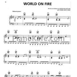 Ноты Sarah McLachlan - World on fire - предпросмотр