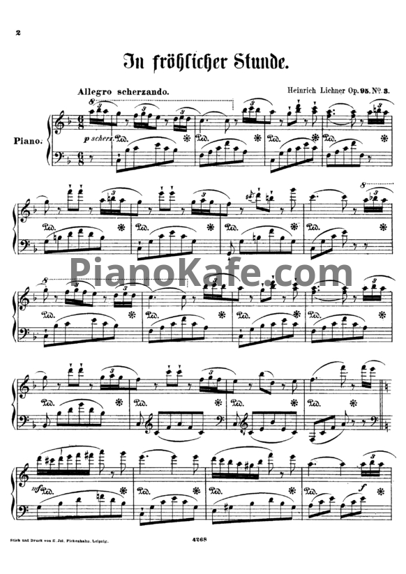 Ноты Генрих Лихнер - In fröhlicher Stunde (Op. 95 №3) - PianoKafe.com