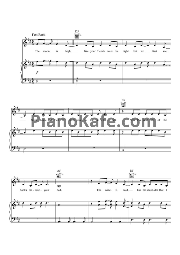 Ноты Taylor Swift - Paper rings - PianoKafe.com