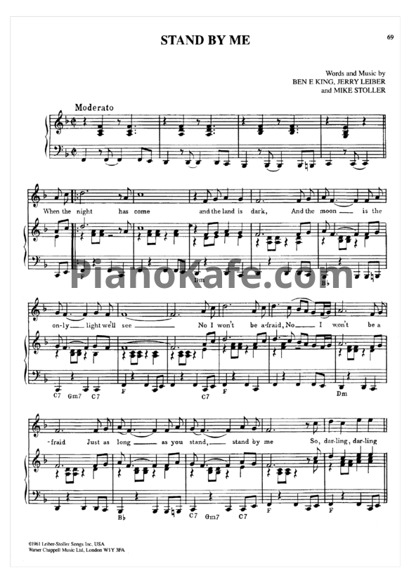 Ноты Ben E.King - Stand by me - PianoKafe.com
