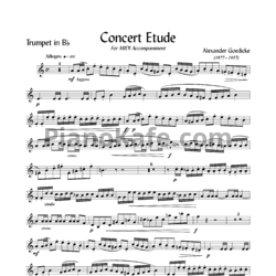 Ноты Александр Гедике - Концертный этюд для трубы и фортепиано (Соч. 49) - предпросмотр