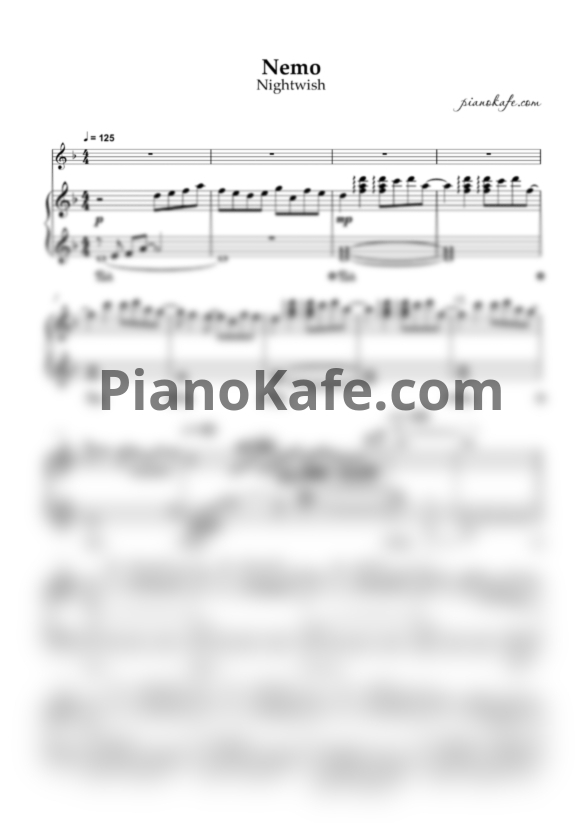 Ноты Nightwish - Nemo - PianoKafe.com