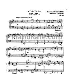Ноты Николай Капустин - Сонатина для фортепиано (Op. 100) - предпросмотр