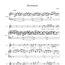 Ноты Queen - Nevermore - предпросмотр