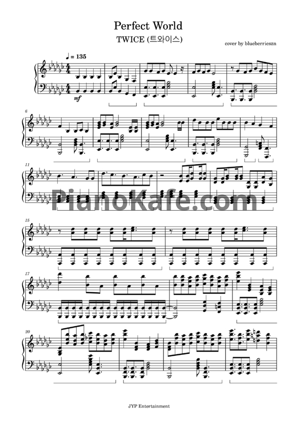 Ноты Twice - Perfect world - PianoKafe.com