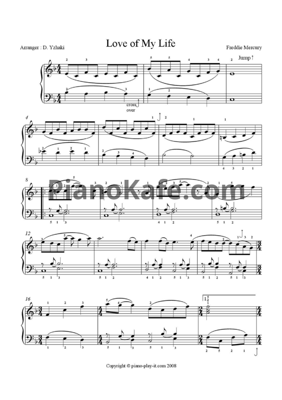 Ноты Queen - Love of my life - PianoKafe.com