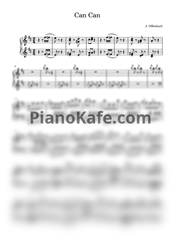 Ноты Жак Оффенбах - Can Can (Piano sheet music by Tatiana Hyusein) - PianoKafe.com