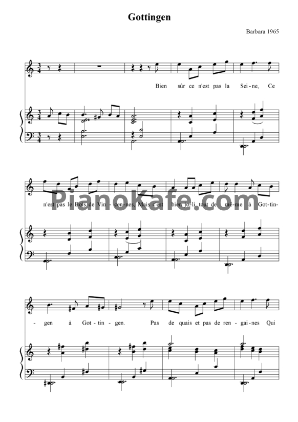 Ноты Lara Fabian - Gottingen - PianoKafe.com