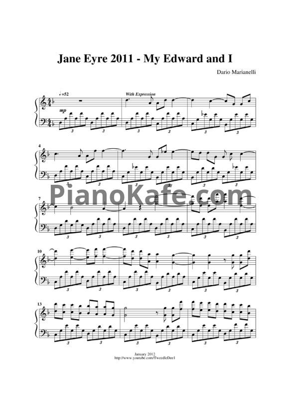 Ноты Dario Marianelli - My Edward and I - PianoKafe.com