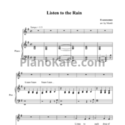 Ноты Evanescence - Listen to the rain - предпросмотр
