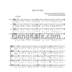 Ноты Pentatonix - Run to You - предпросмотр