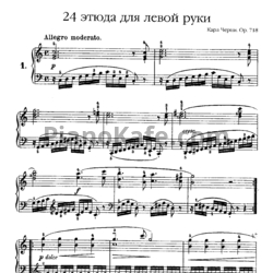Ноты Карл Черни - Этюды для левой руки (Оp. 718) - предпросмотр